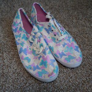 Canvas Butterfly Print Sneakers Size 8/9